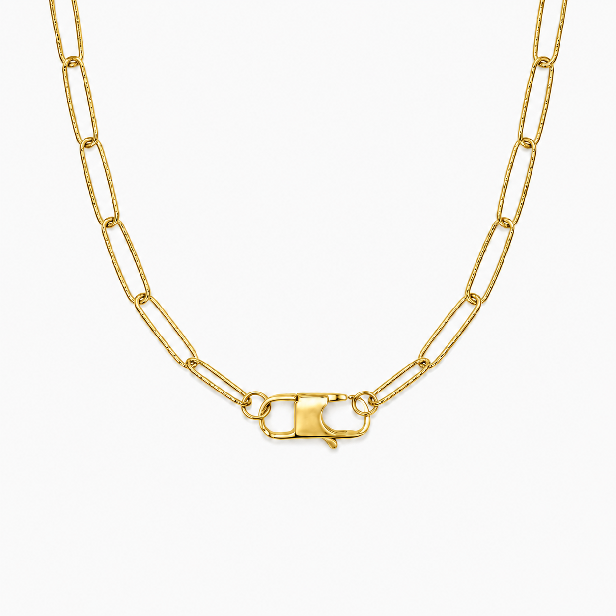 Collana Moschettone Martellata Gold 50 cm