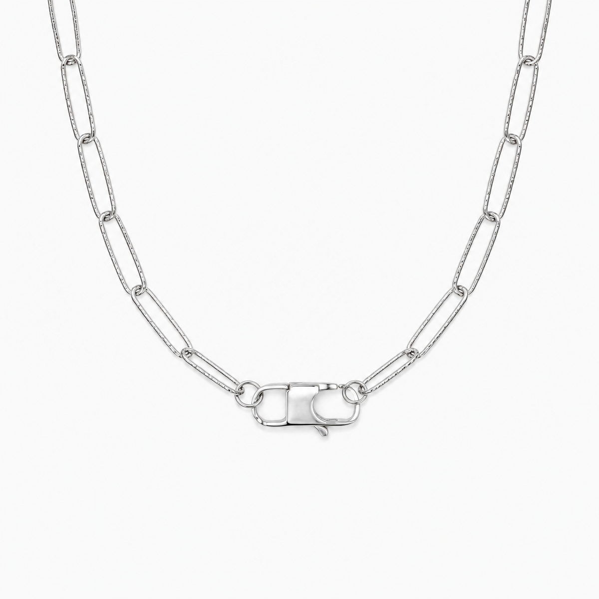 Collana Moschettone Martellata Silver 50 cm