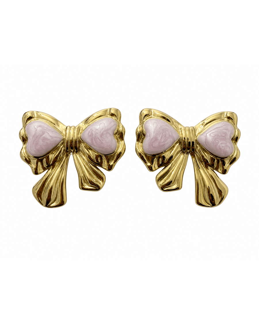 Orecchino Fiocchetto rosa