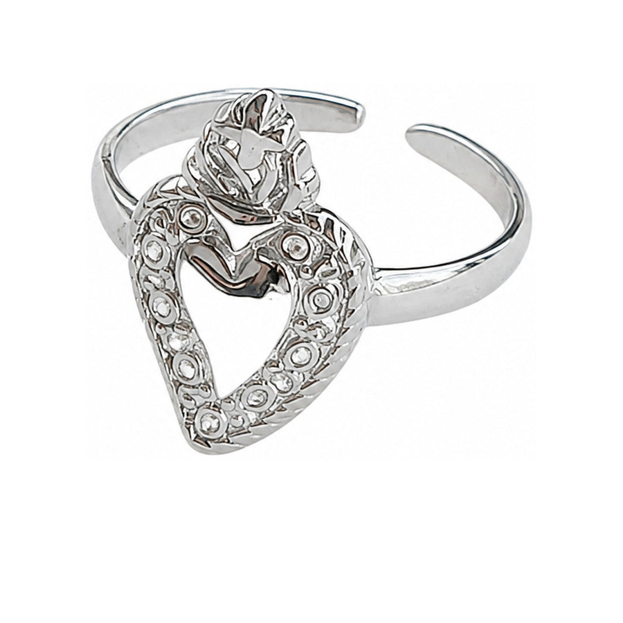 Anello Sacro Cuore Silver