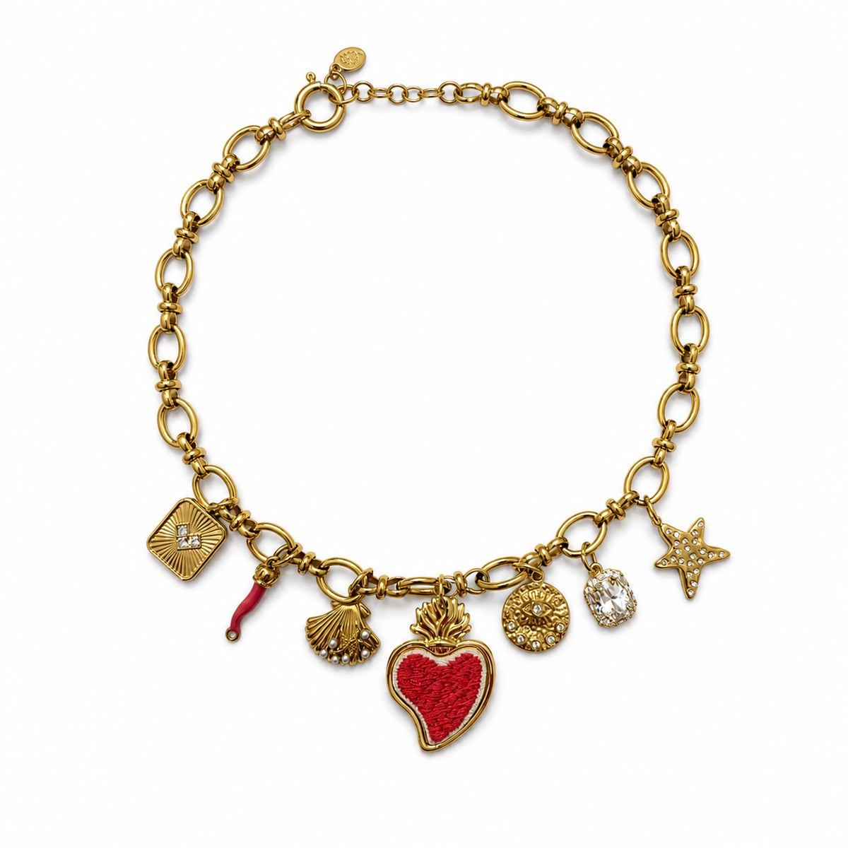 Collana Sacro Cuore Fucsia