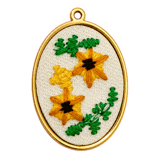 Charm Charm fiore giallo ricamato Le Amikette scontornato