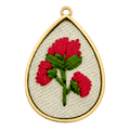 Charm Charm fiore ricamato goccia Le Amikette scontornato