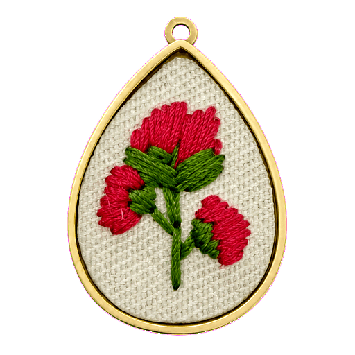 Charm Charm fiore ricamato goccia Le Amikette scontornato
