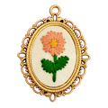 Charm Charm fiore rosa ricamato Le Amikette scontornato