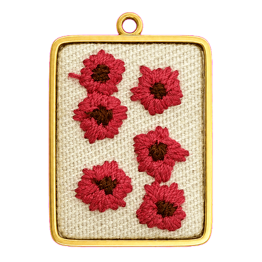 Charm Charm fiori fucsia ricamato Le Amikette scontornato
