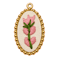 Charm Charm fiori rosa ricamato Le Amikette scontornato