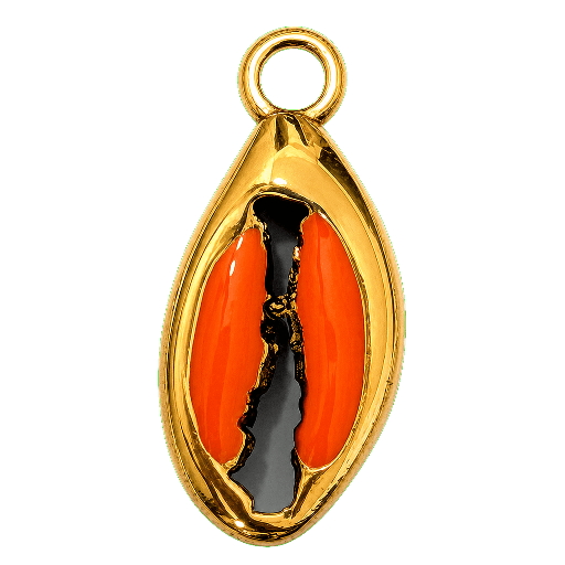 Charm Conchiglia smaltata arancio Le Amikette scontornato