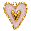 Charm Cuore  a cuore rosa Le Amikette scontornato