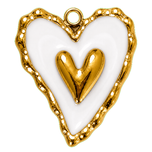 Charm Cuore  a Cuore White Le Amikette scontornato
