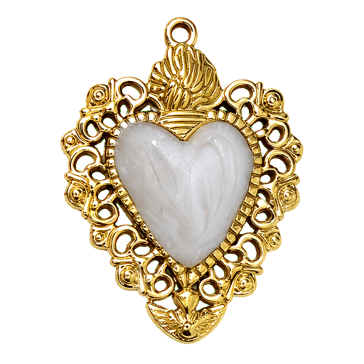 Charm Cuore Amikeette big white Le Amikette scontornato