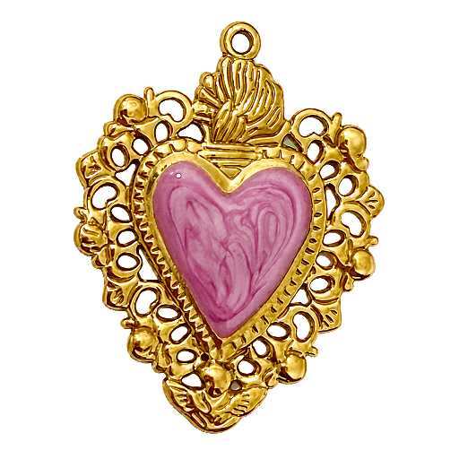 Charm Cuore Amikette big fucsia Le Amikette scontornato