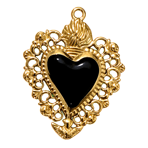 Charm Cuore Amikette big nero A Le Amikette scontornato