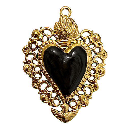 Charm Cuore Amikette big nero Le Amikette scontornato