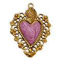 Charm Cuore Amikette big rosa Le Amikette scontornato