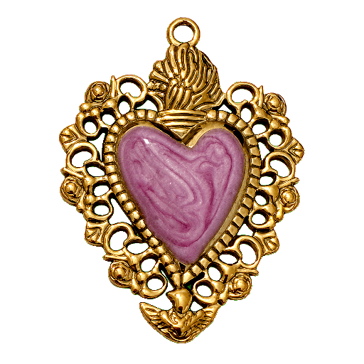Charm Cuore Amikette big rosa Le Amikette scontornato