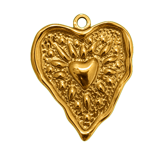 Charm Cuore big dorato Le Amikette scontornato