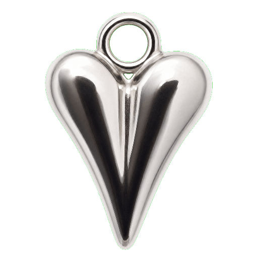 Charm Cuore bombato argento Le Amikette scontornato