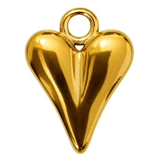 Charm Cuore bombato dorato Le Amikette scontornato