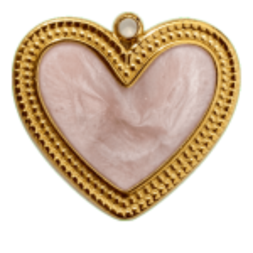 Charm Cuore medium rosa Le Amikette scontornato