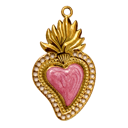 Charm Cuore sacro big rosa Le Amikette scontornato