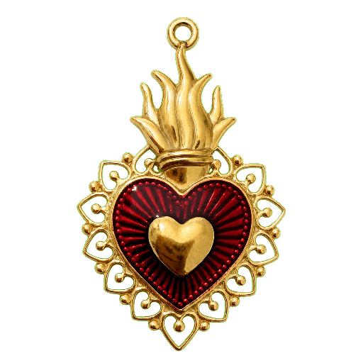 Charm Cuore sacro bordeux Le Amikette scontornato