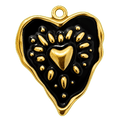 Charm Cuore smaltato big black Le Amikette scontornato
