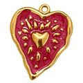 Charm Cuore smaltato big red Le Amikette scontornato