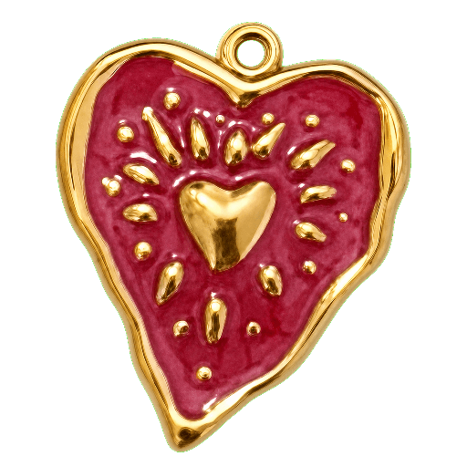 Charm Cuore smaltato big red Le Amikette scontornato