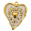 Charm Cuore smaltato big white Le Amikette scontornato