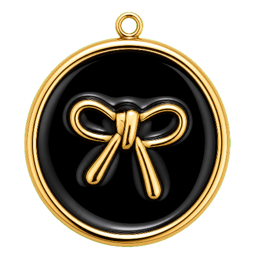 Charm Fiocchetto smaltato nero Le Amikette scontornato
