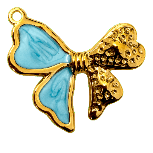 Charm Fiocco azzurro Le Amikette scontornato