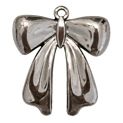 Charm Fiocco medio silver Le Amikette scontornato