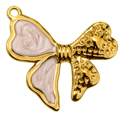 Charm Fiocco rosa Le Amikette scontornato
