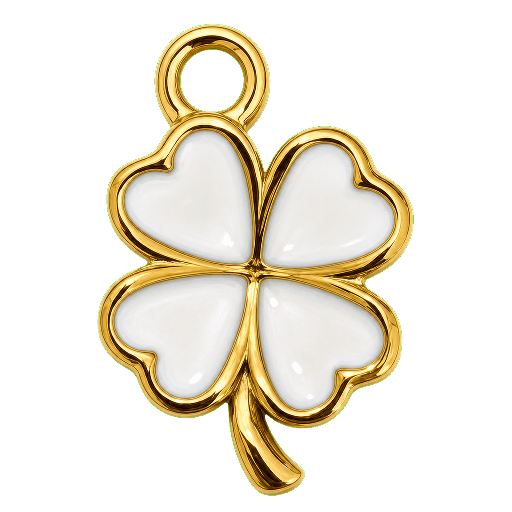 Charm Quadrifoglio bianco Le Amikette scontornato