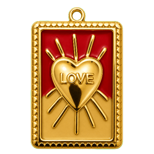 Charm Raggio di cuore rosso Le Amikette scontornato