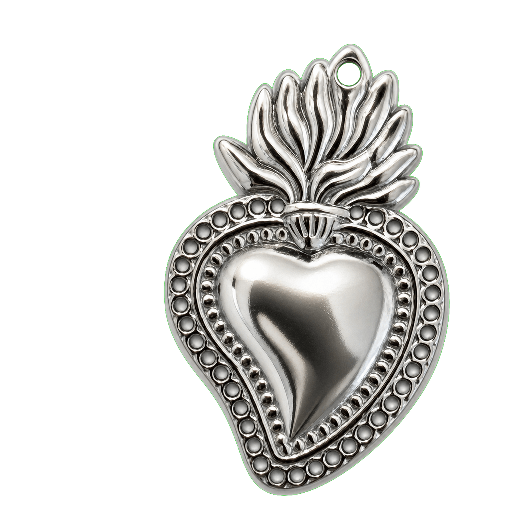 Charm Sacro cuore silver Le Amikette scontornato