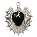 Charm Sacro Cuore Smaltato Nero Le Amikette scontornato