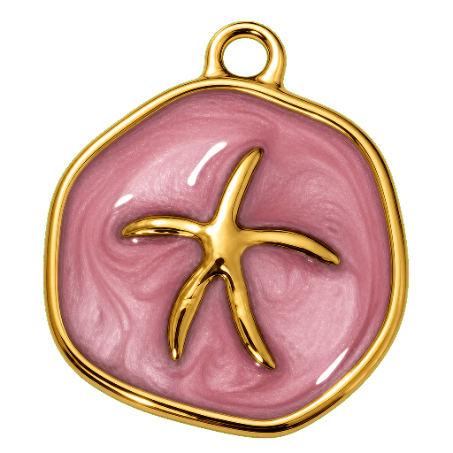 Charm Stella Marina Smaltata Rosa Le Amikette scontornato