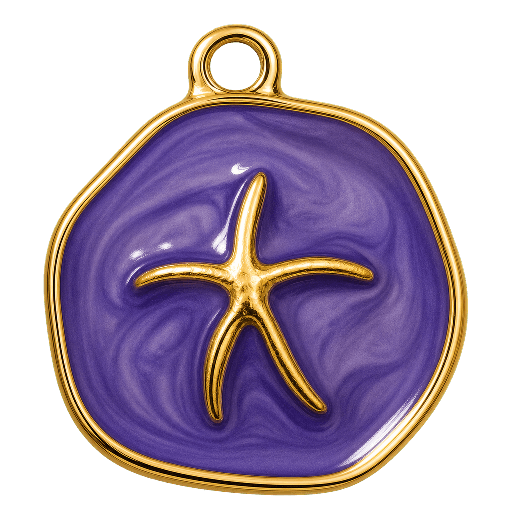 Charm Stella Marina Smaltata Viola Le Amikette scontornato