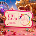 Gift Card Le Amikette a tema luna park con giostra e ruota panoramica